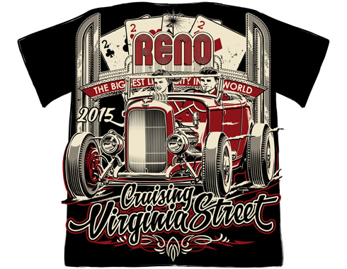 Cruising Virginia Street Reno T-shirt ontwerpen