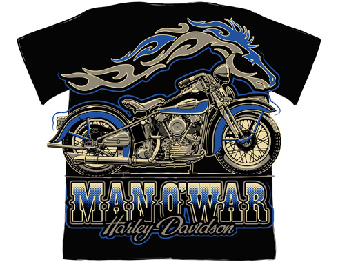 Man O' War Harley Davidson T-shirt