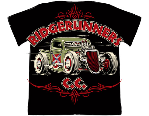 Ridgerunners Car Club T-shirt artwork