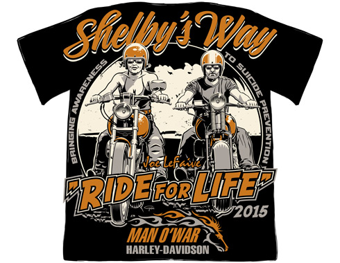 Ride for Life motorcycle rally T-shirt
