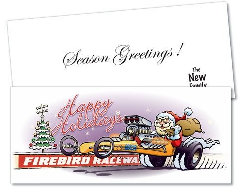 St. Nick dragster holiday card